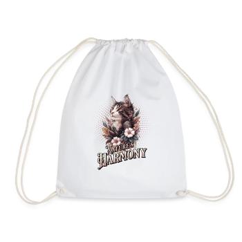 La nature en harmonie - Le chat en fleurs - Sac de sport léger - blanc - Devant