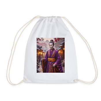 Nurarihyon Enigmatic Yokai leader in dark robes - Drawstring Bag - white - Front