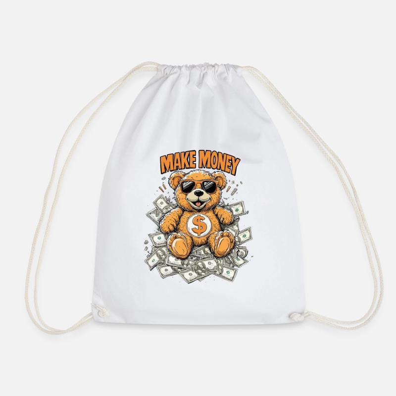 Make Money Dollar Bear Teddy Moneymaker Bitcoin - Turnbeutel - Weiß