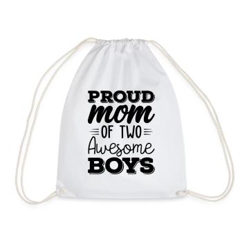 Fière maman de deux garçons géniaux - Sac de sport léger - blanc - Devant