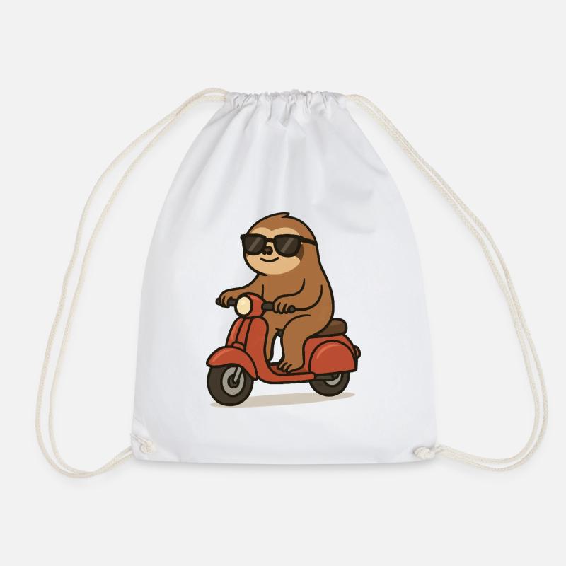 faultier comic moped - Turnbeutel - Weiß
