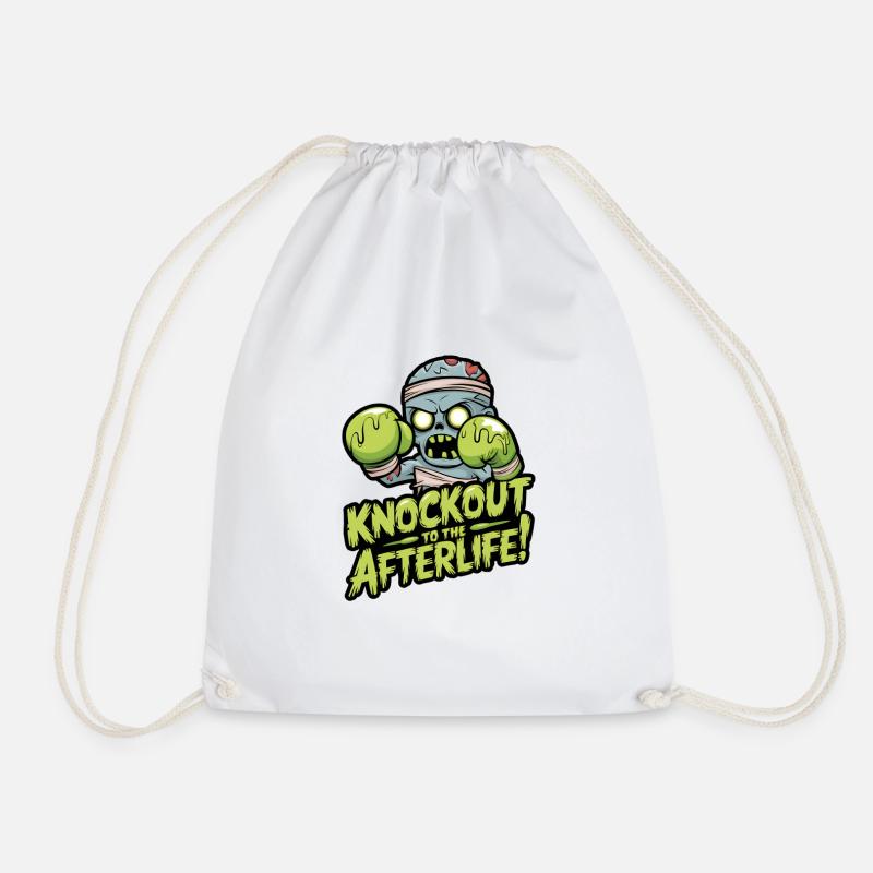 Knockout To The - Drawstring Bag - white