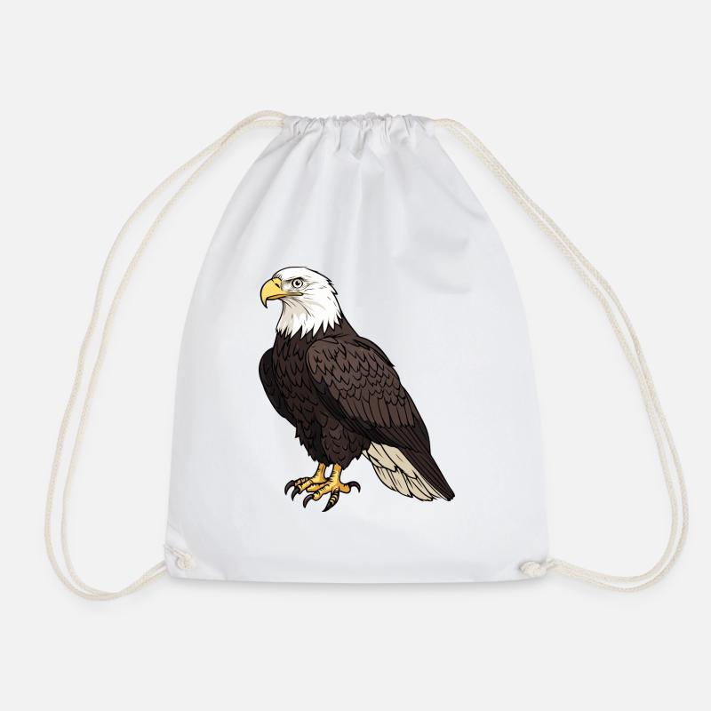 Eagle - Drawstring Bag - white