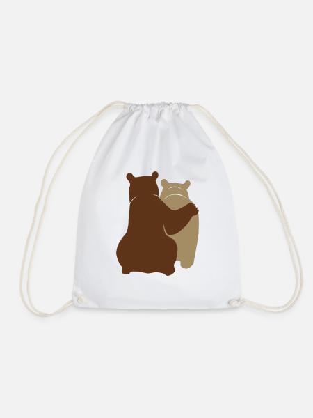 Bärenpaar - Bear Couple - Turnbeutel - Weiß