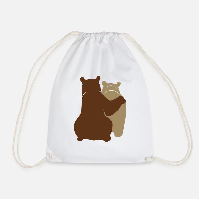 Bärenpaar - Bear Couple - Turnbeutel - Weiß