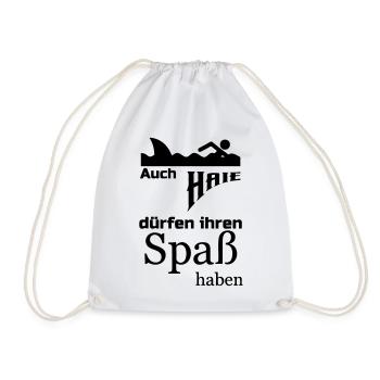 Haie dürfen Spaß haben Geschenk - Turnbeutel - Weiß - Vorne