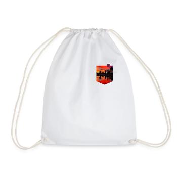 breast pocket - Drawstring Bag - white - Front