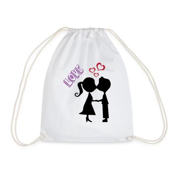 Hochzeit Brautpaar Geschenk Just Married Love - Turnbeutel - Weiß - Vorne