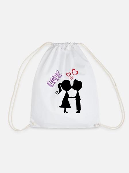 Hochzeit Brautpaar Geschenk Just Married Love - Turnbeutel - Weiß