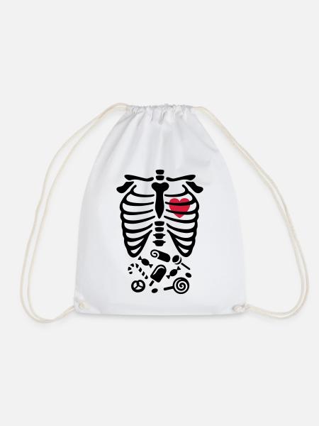 Halloween-Röntgenstrahl-Kostüm Süßigkeiten - Turnbeutel - Weiß
