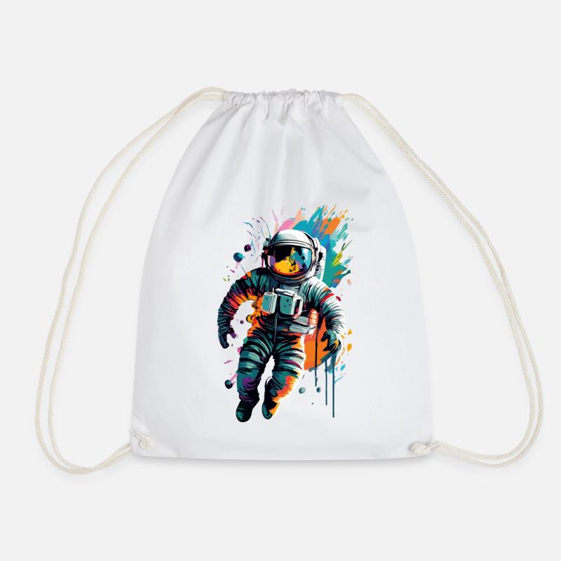 Astronaut in Space Space - Astronaut Space - Drawstring Bag - white