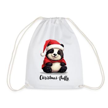 Weihnachten, Pandabär, Panda Christmas-fluffy - Turnbeutel - Weiß - Vorne