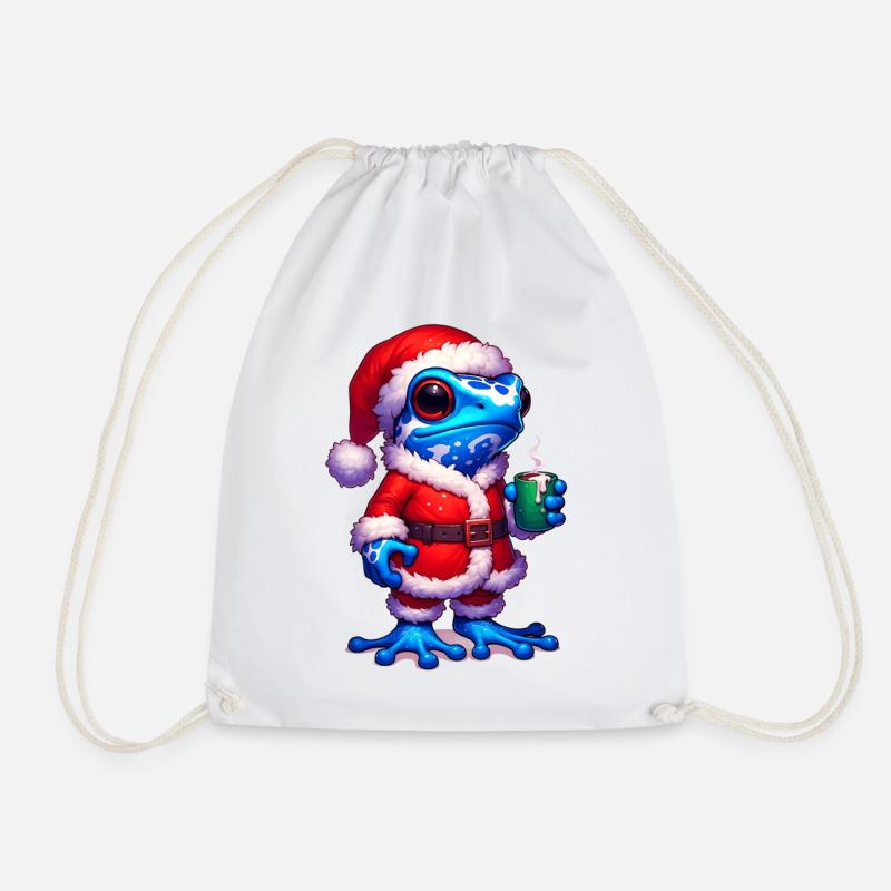 Pfeilgiftfrosch Frosch Weihnachtsmann - Turnbeutel - Weiß