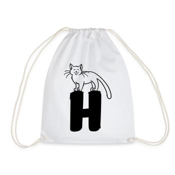 Lettre H chat - Sac de sport léger - blanc - Devant
