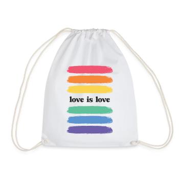 LGBT Pride Month - Love is Love - Drawstring Bag - white - Front