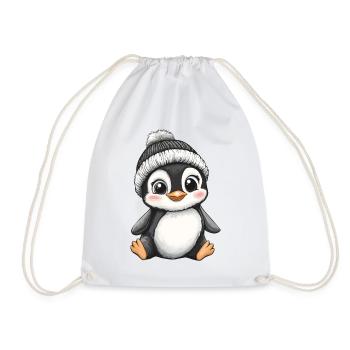 Pingouin mignon mignon bébé enfants animal dessin animé - Sac de sport léger - blanc - Devant