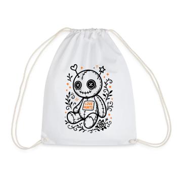 Voodoo Puppe - Love Hurts, Halloween 2025 - Turnbeutel - Weiß - Vorne