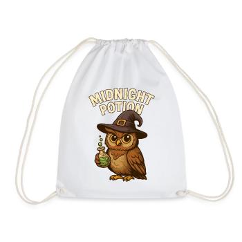 Witch Owl – Magic Potion at Midnight - Drawstring Bag - white - Front