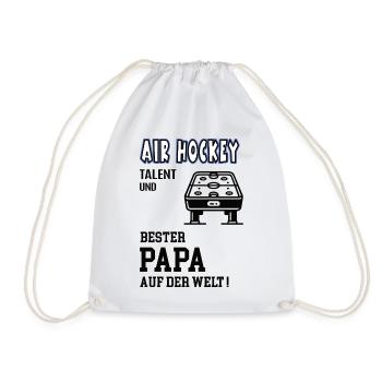 Air Hockey Player Air Hockey Dad Father Man - Drawstring Bag - white - Front