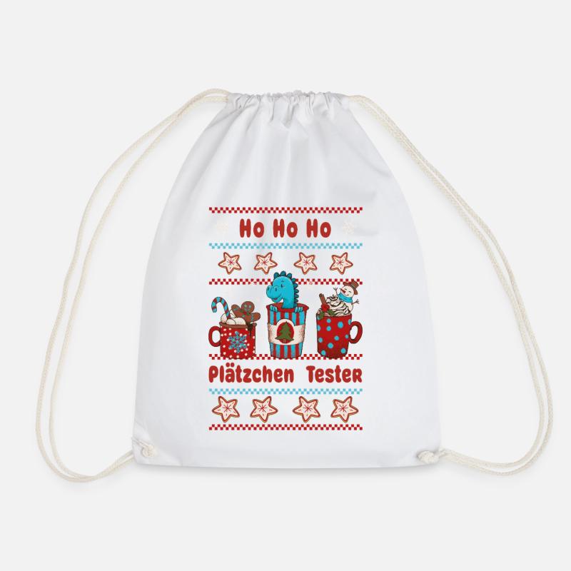 Ho ho ho Plätzchen Tester -Weihnachtsbäckerei Kind - Turnbeutel - Weiß