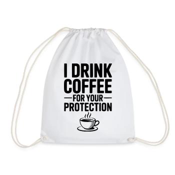 Je bois du café pour votre protection - Sac de sport léger - blanc - Devant