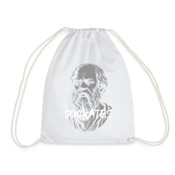 Socrates Ancient Philosopher Portrait - Drawstring Bag - white - Front