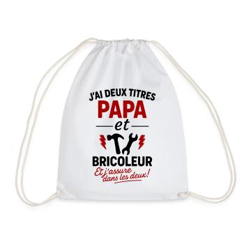 Dad and Handyman Christmas Father's Day Gift Idea - Drawstring Bag - white - Front