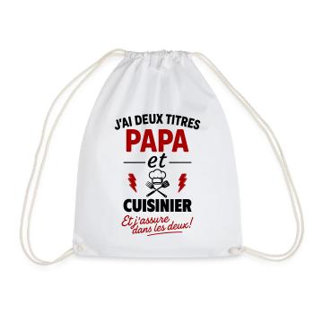 Dad Cook Humor Kitchen Gift - Drawstring Bag - white - Front