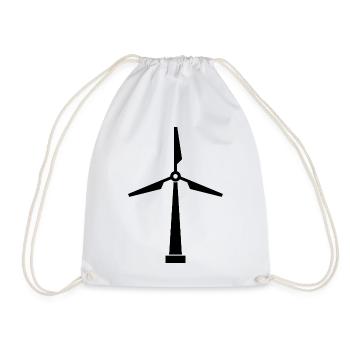 Wind turbine - Drawstring Bag - white - Front