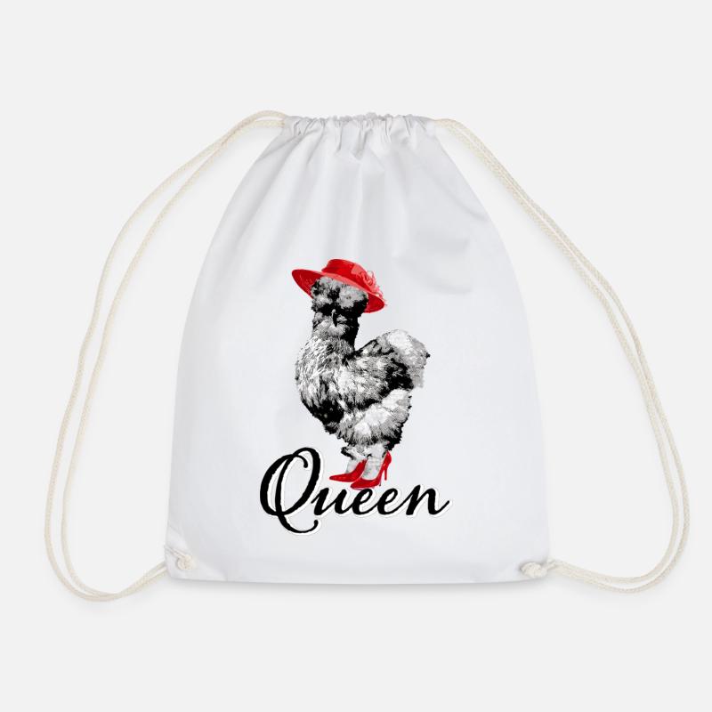 Chicken Fans - Rooster - Rooster - Silk Chicken - Organic - Drawstring Bag - white