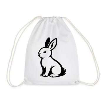 Hare - Drawstring Bag - white - Front