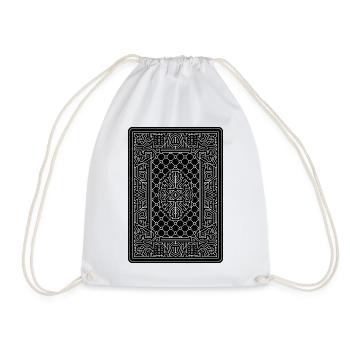 Geometric Playing Card Vector Art Black - Drawstring Bag - white - Front
