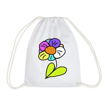 Blume retro Vintage Blumen 80er - Turnbeutel - Weiß - Vorne