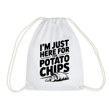 Ich bin nur wegen der Kartoffelchips hier. - Turnbeutel - Weiß - Vorne