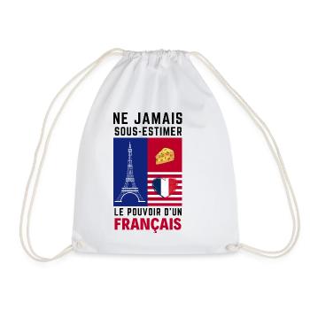 Éiffel et Coeur Français - Sac de sport léger - blanc - Devant