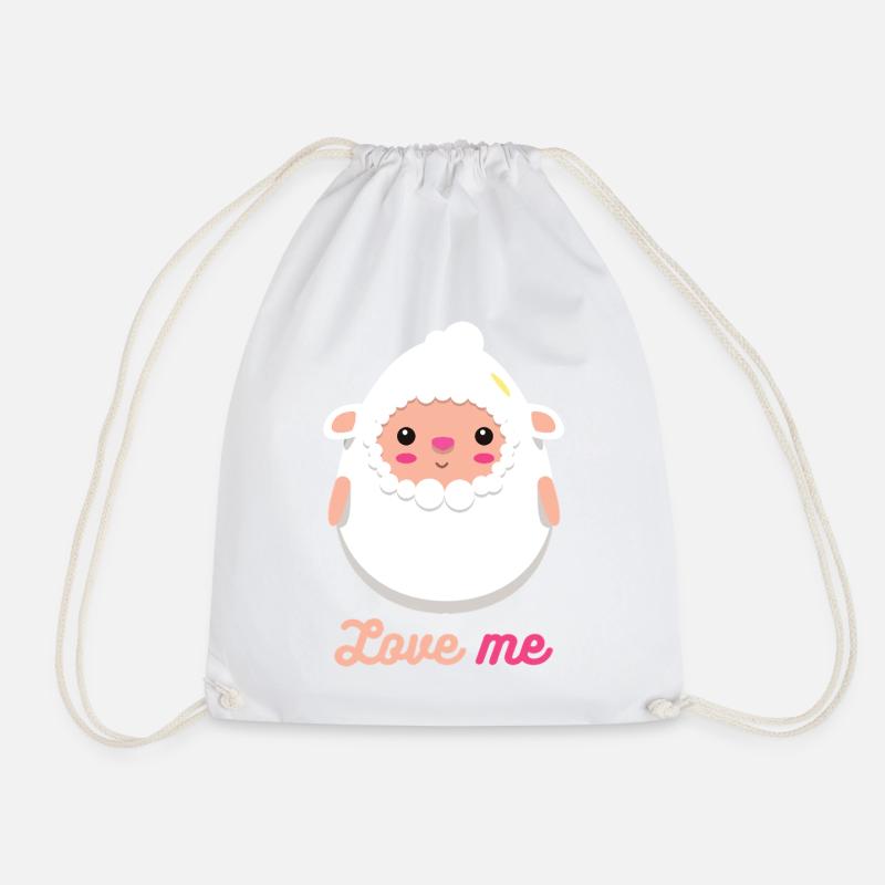 sheep - Drawstring Bag - white