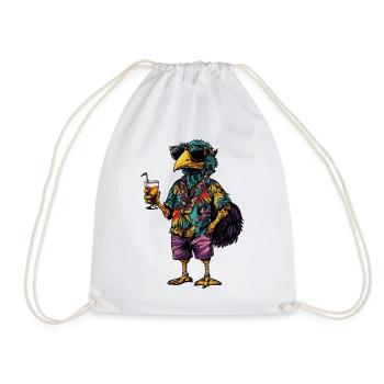 Été de la bande dessinée sur l’autruche - Sac de sport léger - blanc - Devant