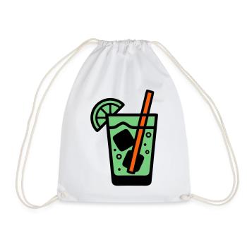 Cocktail Glass Summer Drink Girls' Vacation Bachelor Party - Drawstring Bag - white - Front