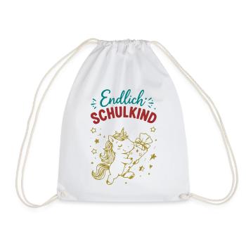 Endlich Schulkind - Turnbeutel - Weiß - Vorne