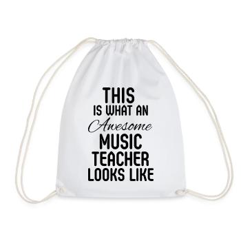 Music Teacher Appreciation Elementary School Gift - Drawstring Bag - white - Front