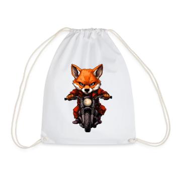 Motorrad Fuchs - Turnbeutel - Weiß - Vorne
