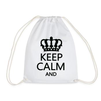 Königskrone Keep Calm Motiv - Turnbeutel - Weiß - Vorne