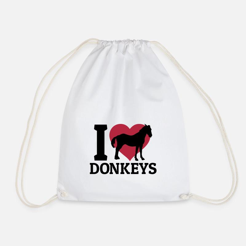 I love donkeys - Turnbeutel - Weiß