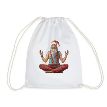 Weihnachtsmann Yoga - Turnbeutel - Weiß - Vorne