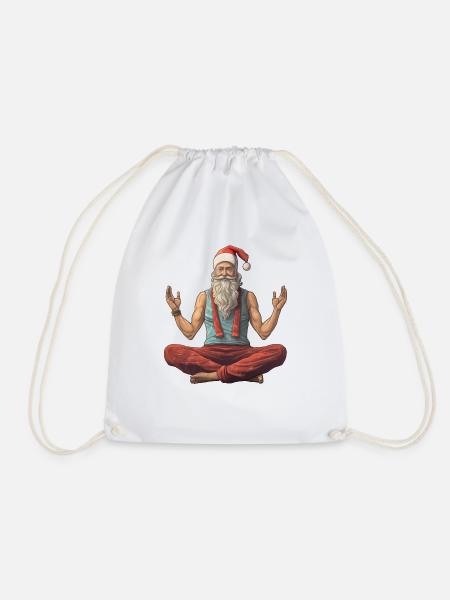Weihnachtsmann Yoga - Turnbeutel - Weiß
