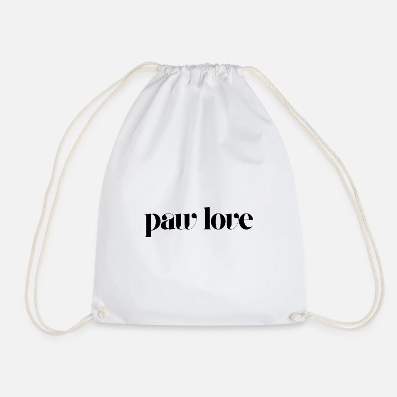 paw love - Drawstring Bag - white