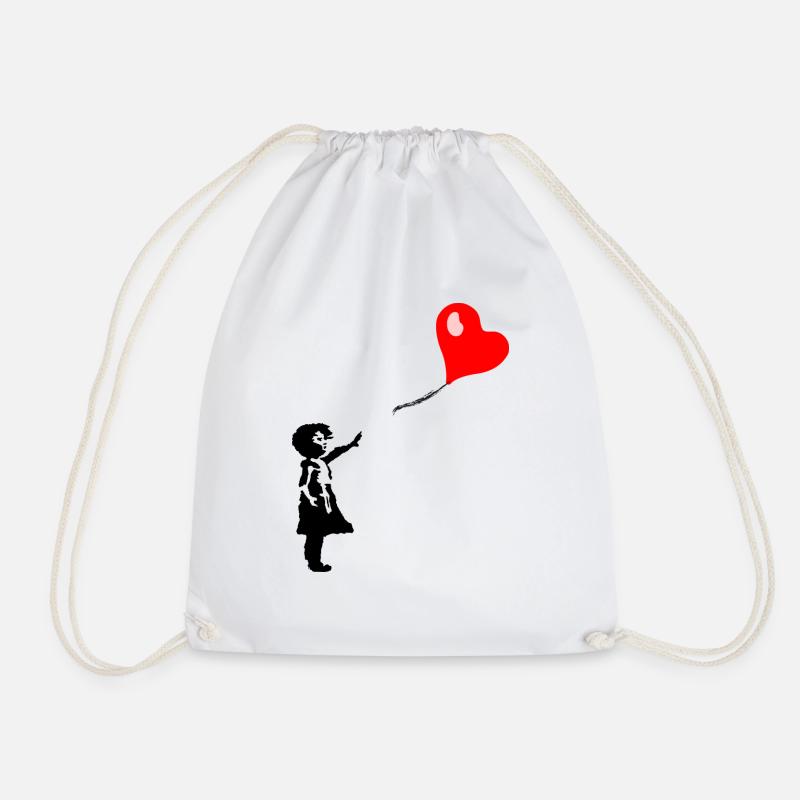 Balloon child - Drawstring Bag - white