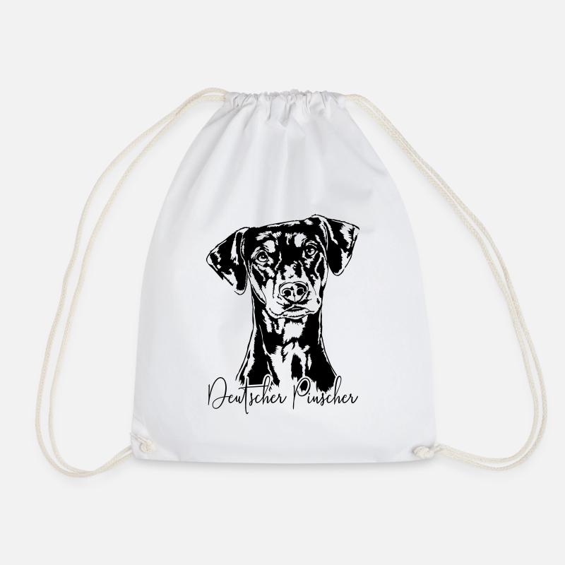 DEUTSCHER PINSCHER Hund Hunde Wilsigns - Turnbeutel - Weiß