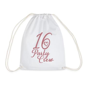 16 Party Crew 16. Geburtstag Party 16 Jahre alt - Turnbeutel - Weiß - Vorne