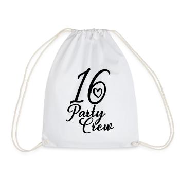16 Party Crew 16. Geburtstag Party 16 Jahre alt - Turnbeutel - Weiß - Vorne